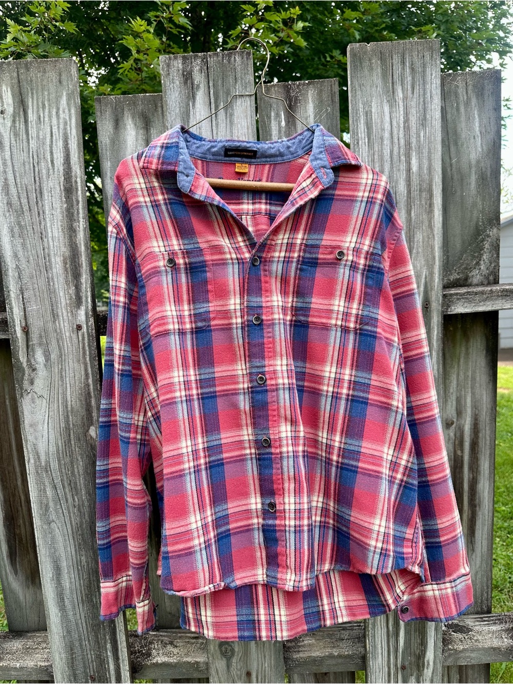Tailor Vintage Red & Blue Plaid Button-Down Shirt